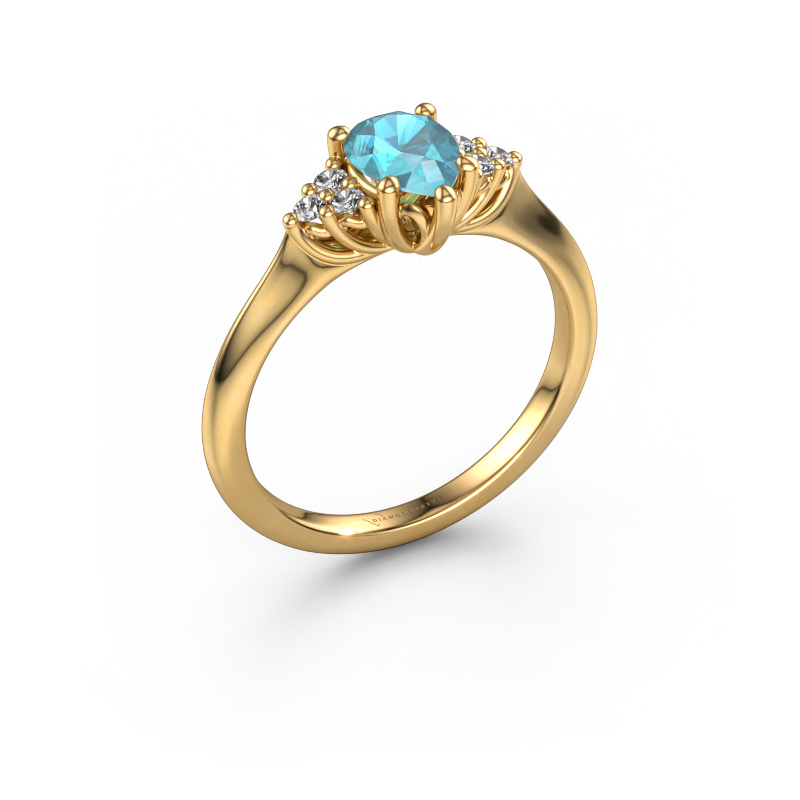 Bild von Verlobungsring Felipa PER 585 Gold Blau Topas 7x5 mm