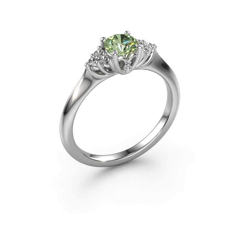 Image of Engagement ring Felipa RND 950 platinum Green lab grown diamond 5 mm