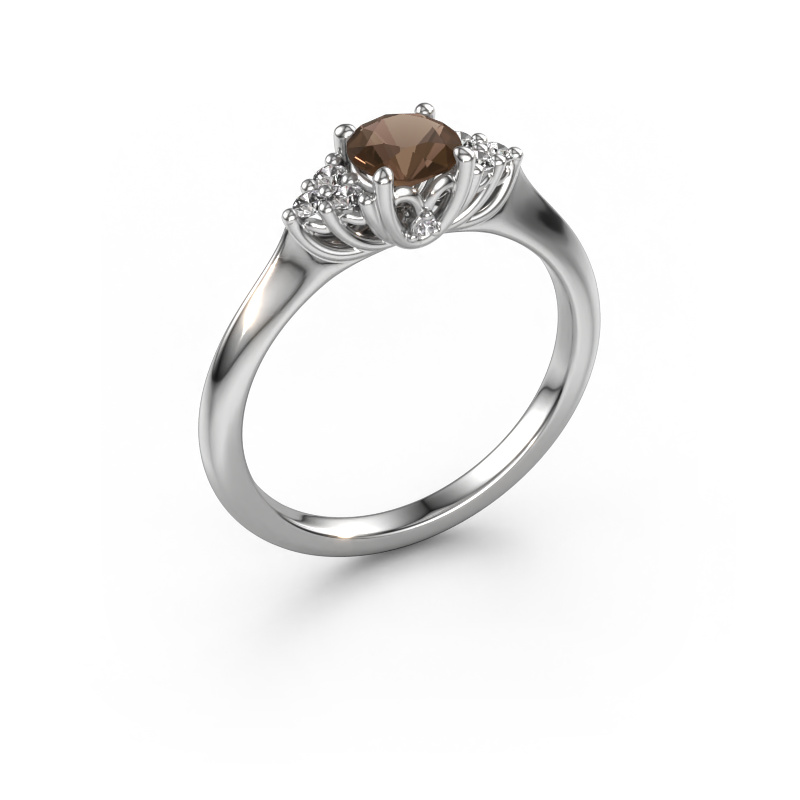 Image of Engagement ring Felipa RND 950 platinum Smokey quartz 5 mm