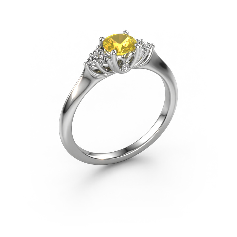 Image of Engagement ring Felipa RND 950 platinum Yellow sapphire 5 mm