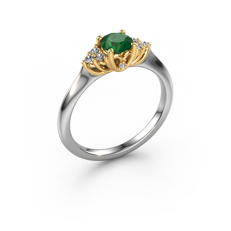 Image of Engagement ring Felipa RND 585 white gold Emerald 5 mm