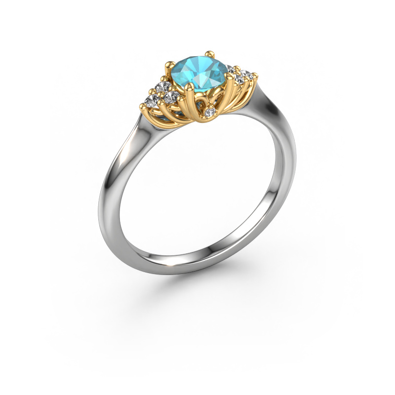 Image of Engagement ring Felipa RND 585 white gold Blue topaz 5 mm