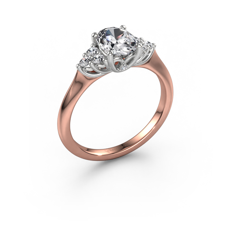 Afbeelding van Verlovingsring Felipa OVL 585 rosé goud Lab-grown diamant 1.293 crt