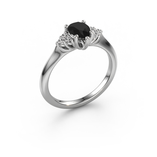 Afbeelding van Verlovingsring Felipa per 925 zilver Zwarte diamant 1.115 crt