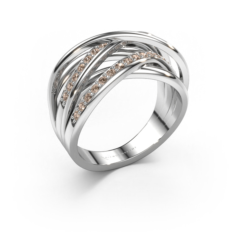 Bild von Ring Fem 2 585 Weißgold Braun Diamant 0.450 crt