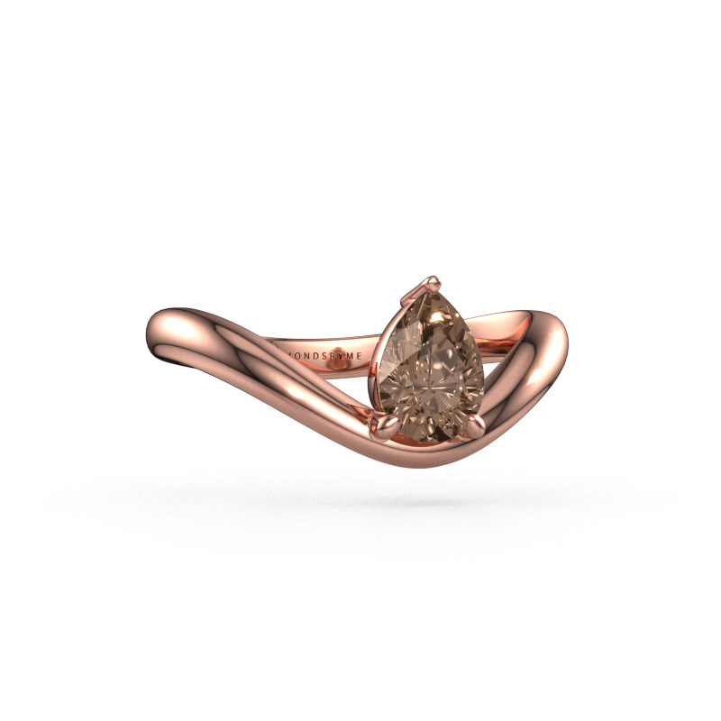 Afbeelding van Verlovingsring Femke PER 585 rosé goud Bruine diamant 0.65 crt