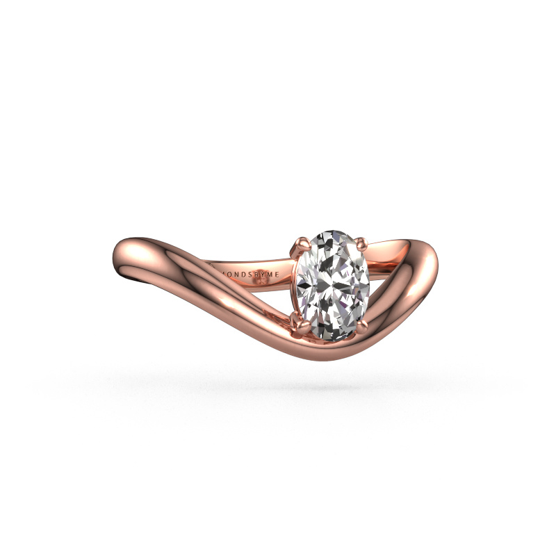 Image of Engagement ring Femke OVL 585 rose gold Diamond 0.60 crt
