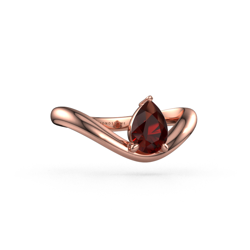 Image of Engagement ring Femke PER 585 rose gold Garnet 7x5 mm