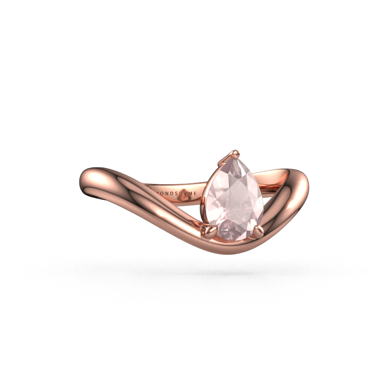 Bild von Verlobungsring Femke PER 585 Roségold Morganit Champagner 7x5 mm