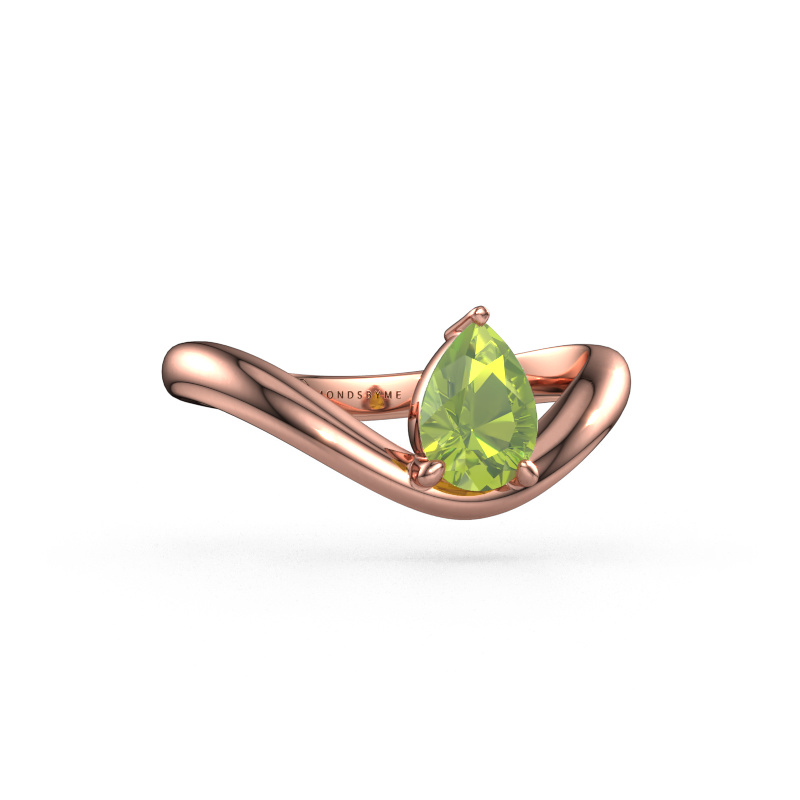 Image of Engagement ring Femke PER 585 rose gold Peridot 7x5 mm