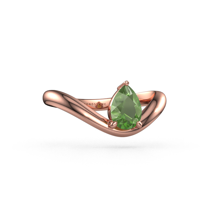 Image de Bague de fiançailles Femke PER 585 or rose Vert tourmaline 7x5 mm