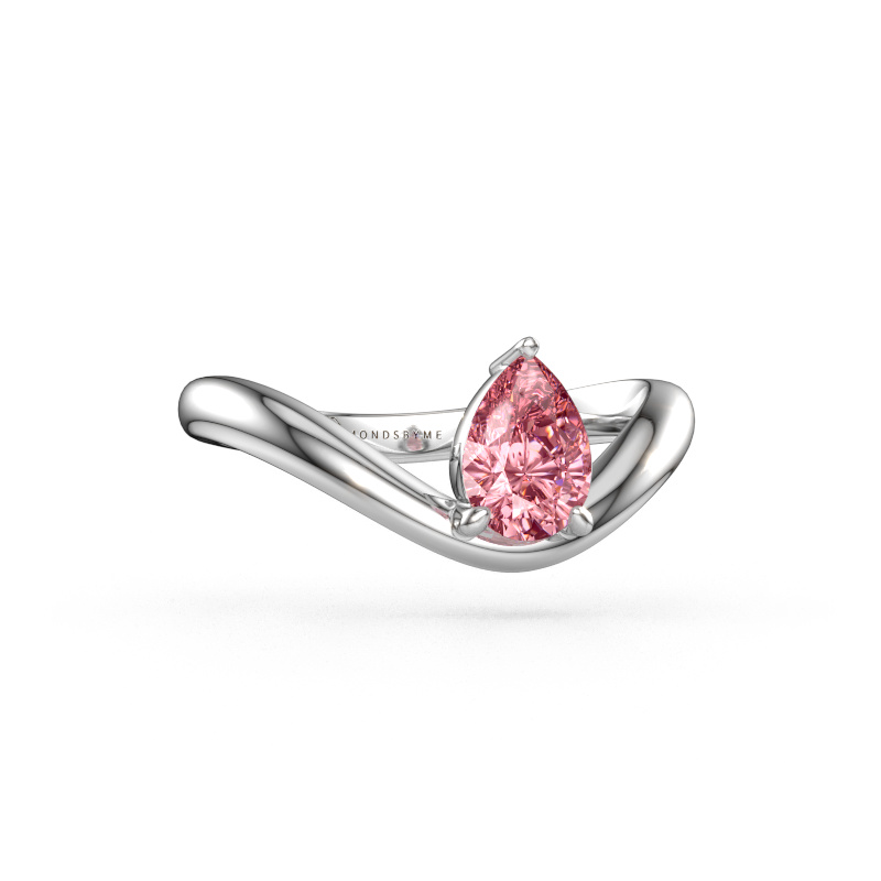 Immagine di Anello di fidanzamento Femke PER 585 oro bianco Diamante lab grown rosa 7x5 mm