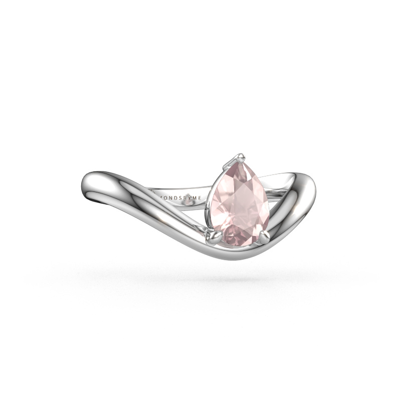 Immagine di Anello di fidanzamento Femke PER 950 platino Morganite champagne 7x5 mm