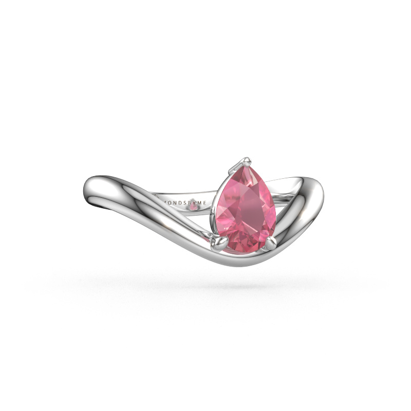 Immagine di Anello di fidanzamento Femke PER 585 oro bianco Tormalina rosa 7x5 mm