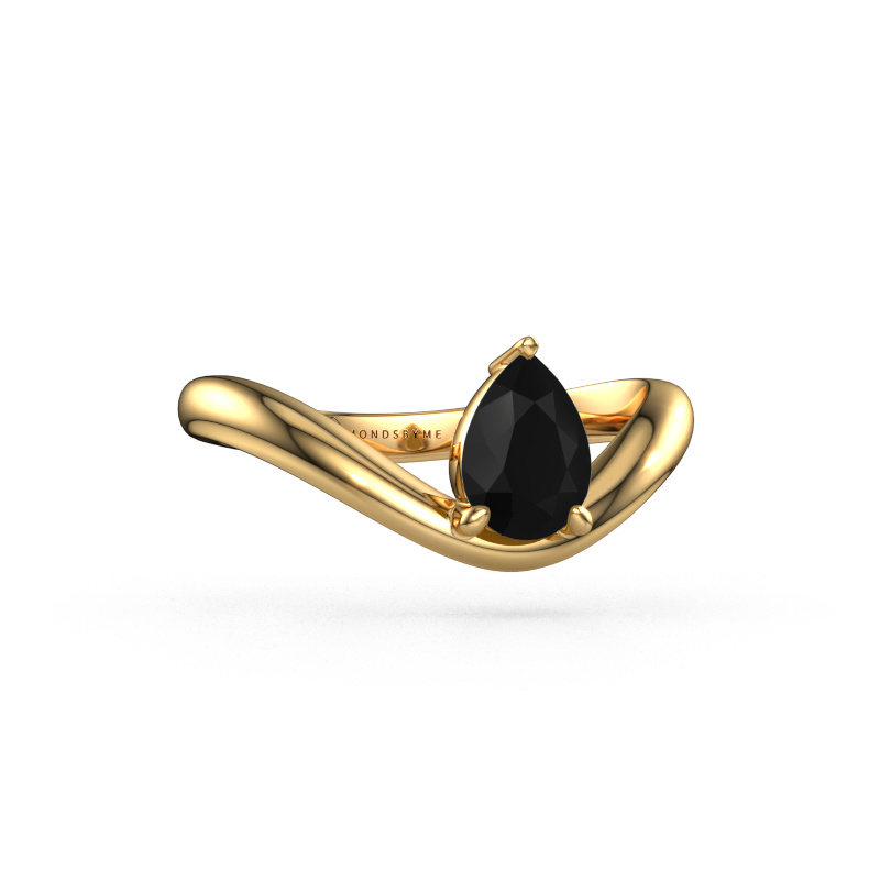 Image de Bague de fiançailles Femke PER 585 or jaune Diamant noir 1.00 crt