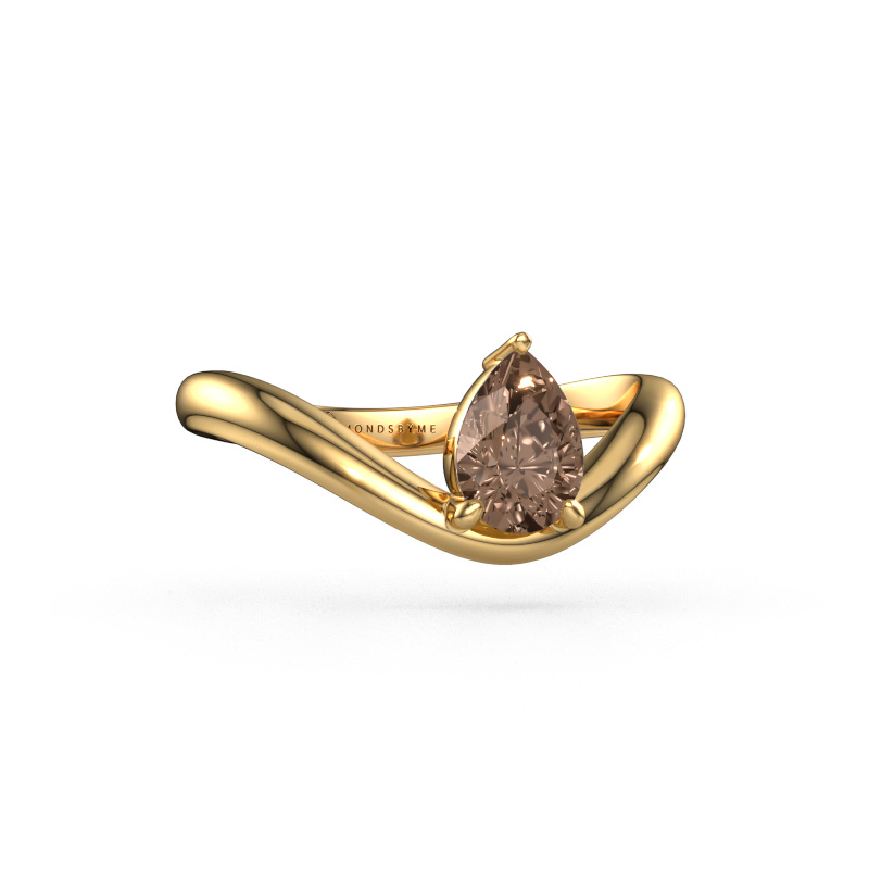 Image de Bague de fiançailles Femke PER 585 or jaune Diamant brun 0.65 crt