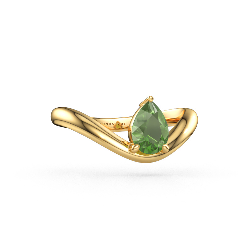 Bild von Verlobungsring Femke PER 585 Gold Turmalin grün 7x5 mm