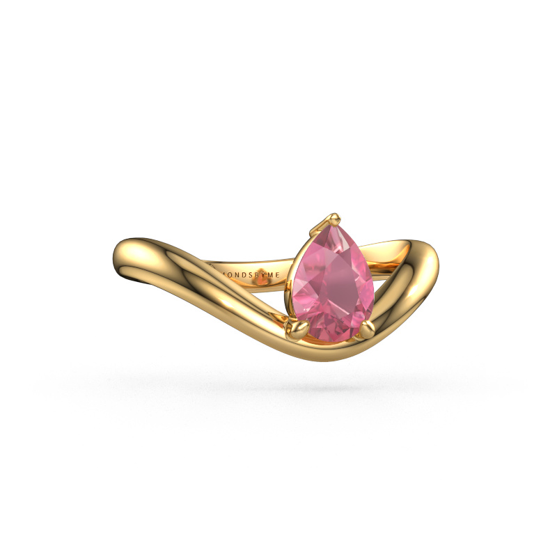 Image of Engagement ring Femke PER 585 gold Tourmaline pink 7x5 mm