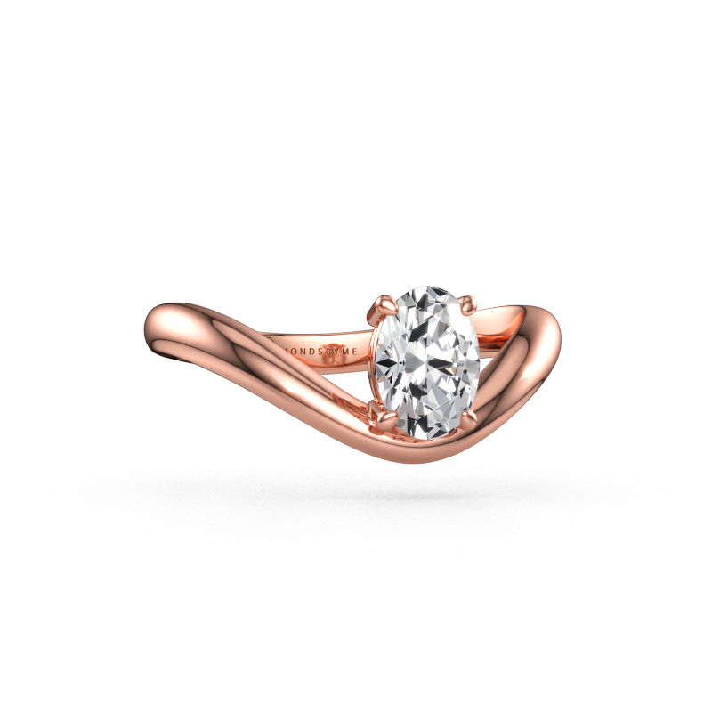 Immagine di Anello di fidanzamento Femke OVL 585 oro rosa Diamante 0.70 crt