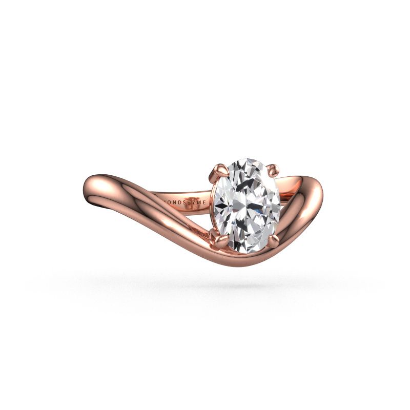 Image de Bague de fiançailles Femke OVL 585 or rose Diamant 0.80 crt