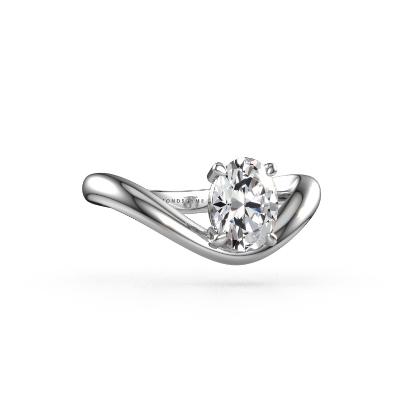 Image de Bague de fiançailles Femke OVL 585 or blanc Diamant 0.80 crt