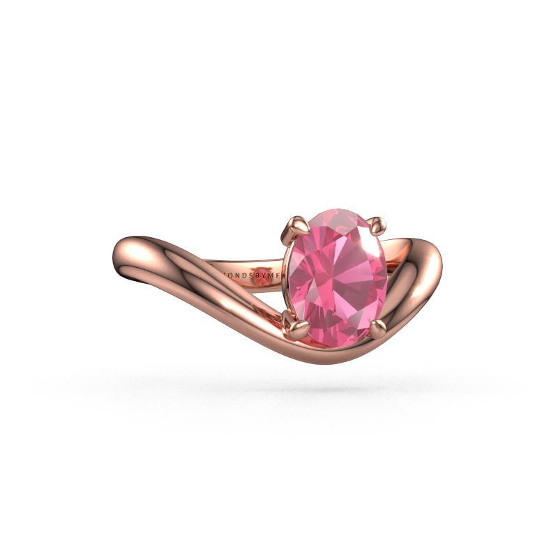 Bild von Verlobungsring Femke OVL 585 Roségold Pink Saphir 8x6 mm