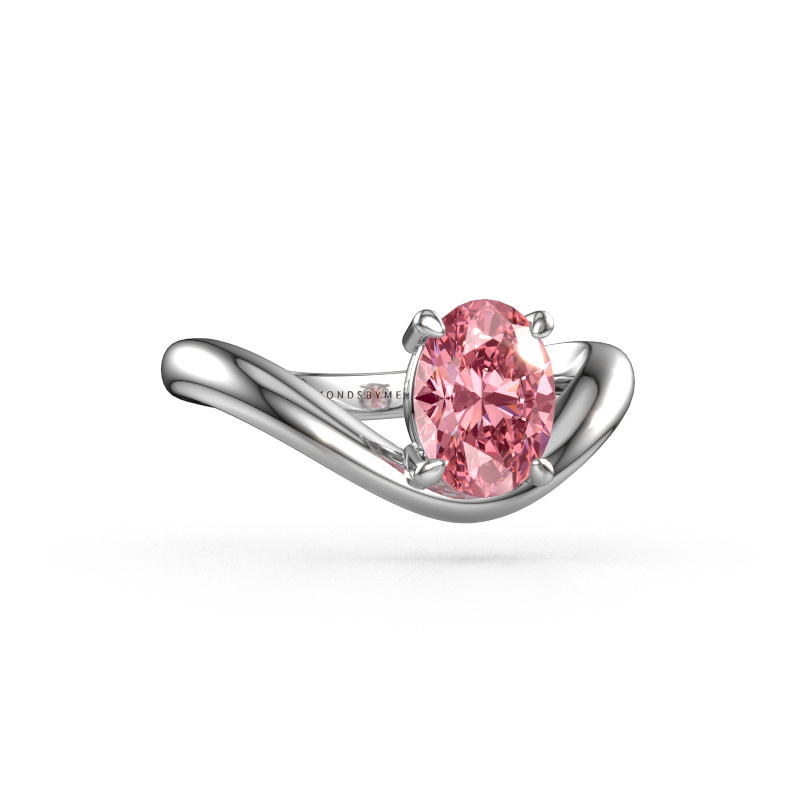 Bild von Verlobungsring Femke OVL 950 Platin Rosa Labordiamant 8x6 mm