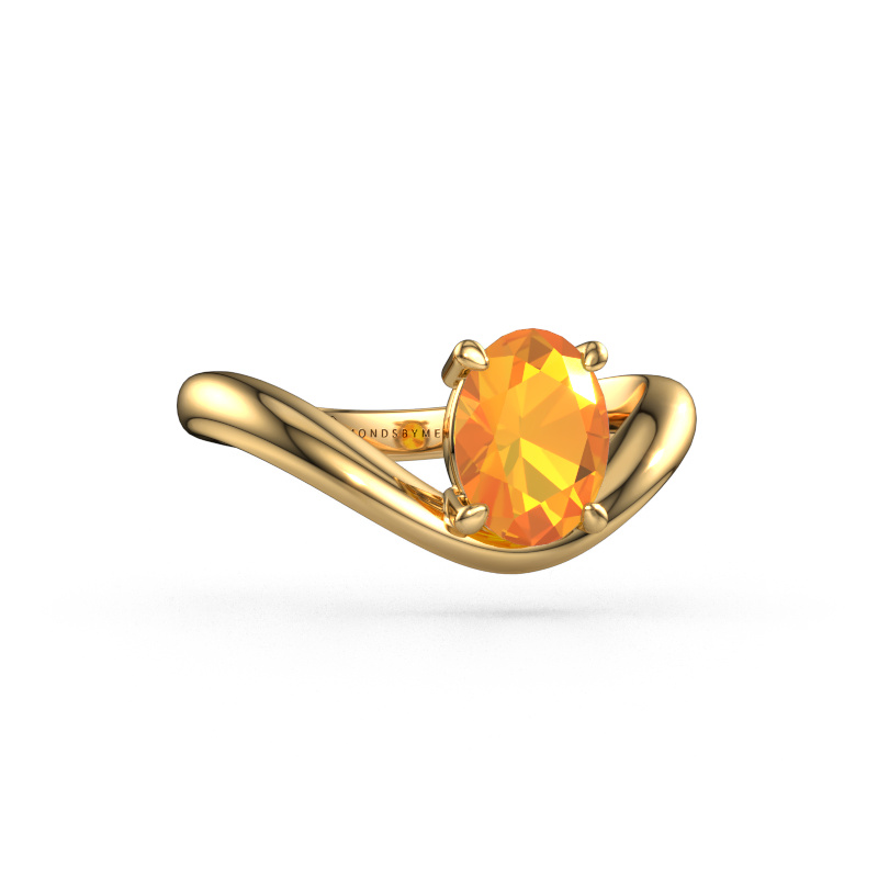 Image de Bague de fiançailles Femke OVL 585 or jaune Citrine 8x6 mm