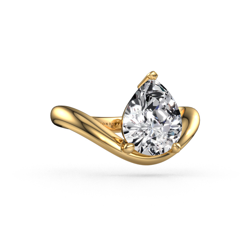 Image of Engagement ring Femke PER 585 gold Lab grown diamond 2.10 crt