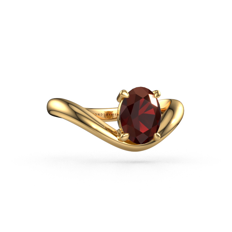 Image of Engagement ring Femke OVL 585 gold Garnet 8x6 mm