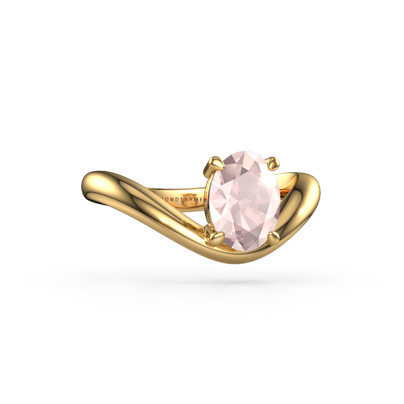 Image de Bague de fiançailles Femke OVL 585 or jaune Champagne morganite 8x6 mm