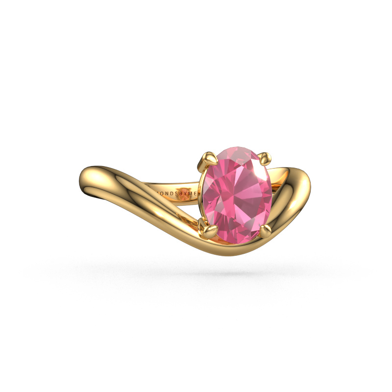 Bild von Verlobungsring Femke OVL 585 Gold Pink Saphir 8x6 mm
