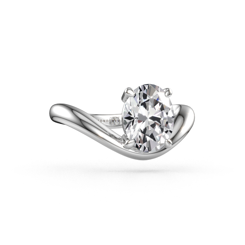 Immagine di Anello di fidanzamento Femke OVL 585 oro bianco Diamante lab grown 1.80 crt