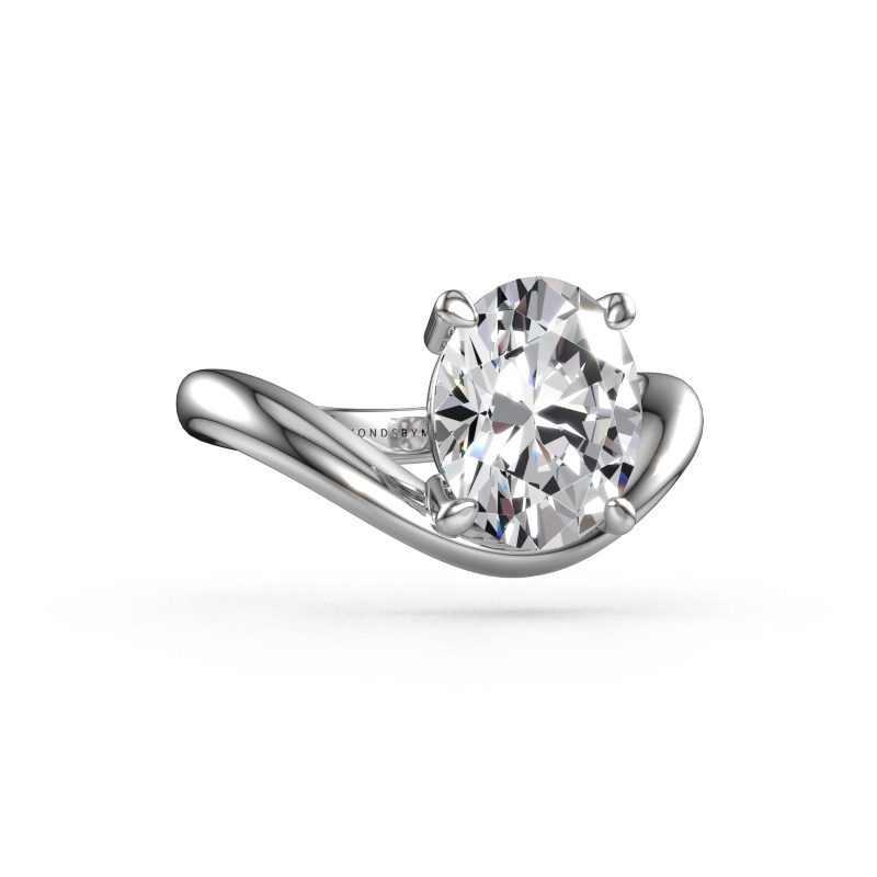 Image de Bague de fiançailles Femke OVL 950 platine Diamant synthétique 2.70 crt