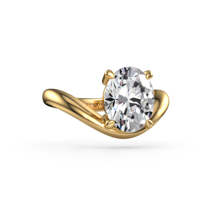 Image of Engagement ring Femke OVL 585 gold Lab grown diamond 2.70 crt