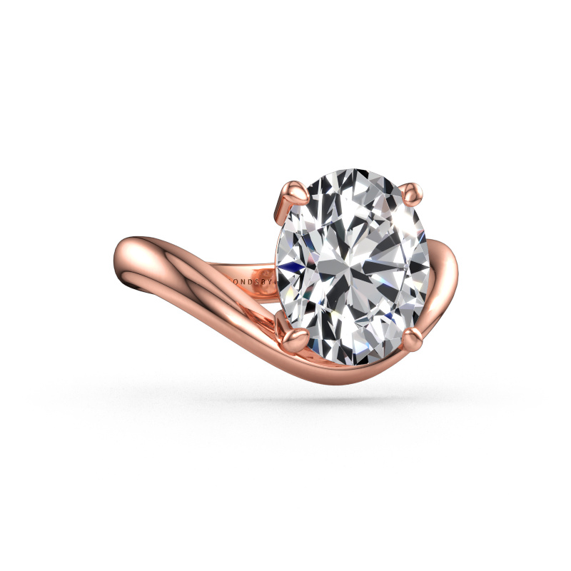 Immagine di Anello di fidanzamento Femke OVL 585 oro rosa Diamante lab grown 3.85 crt