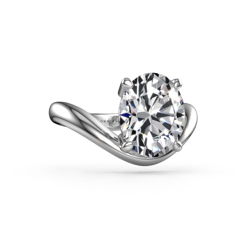 Image de Bague de fiançailles Femke OVL 950 platine Diamant synthétique 3.85 crt