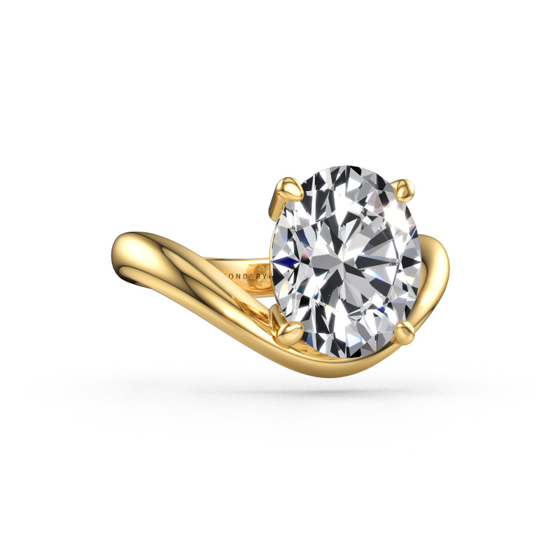 Immagine di Anello di fidanzamento Femke OVL 585 oro Diamante lab grown 3.85 crt
