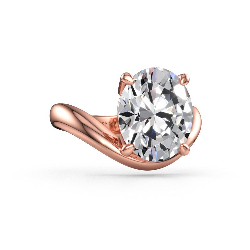 Immagine di Anello di fidanzamento Femke OVL 585 oro rosa Diamante lab grown 5.05 crt