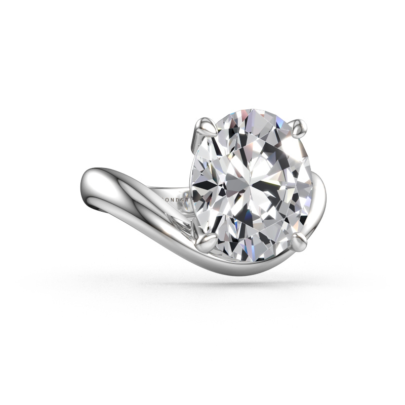 Immagine di Anello di fidanzamento Femke OVL 585 oro bianco Diamante lab grown 5.05 crt