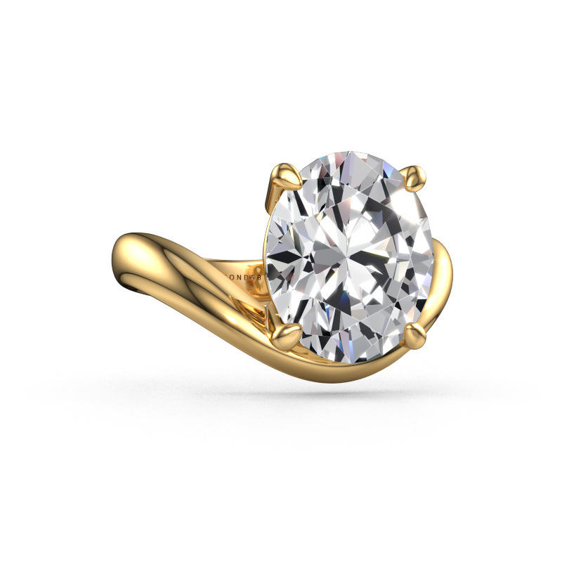 Image of Engagement ring Femke OVL 585 gold Lab grown diamond 5.05 crt