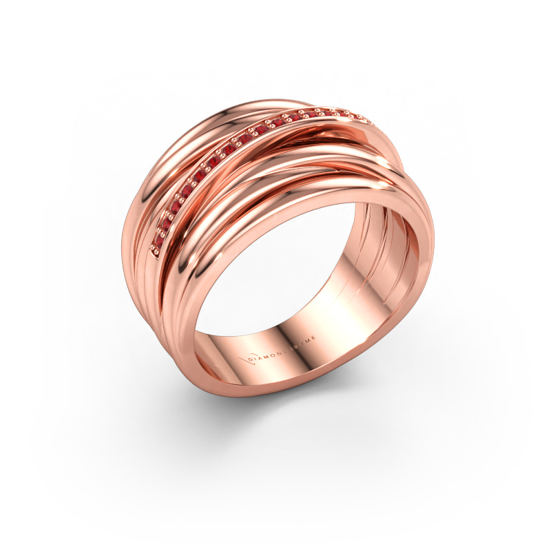 Immagine di Anello Fien 585 oro rosa Rubino 1 mm
