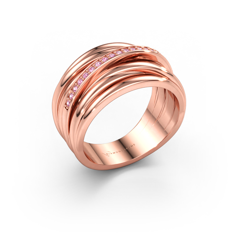 Immagine di Anello Fien 585 oro rosa Zaffiro rosa 1 mm