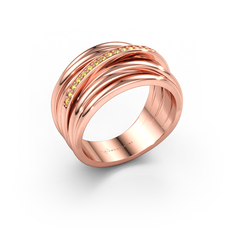 Bild av Ring Fien 585 roséguld Gul safir 1 mm