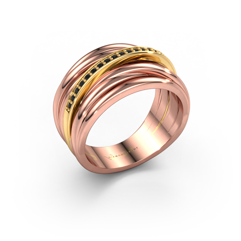 Image of Ring Fien 585 rose gold Black diamond 0.114 crt
