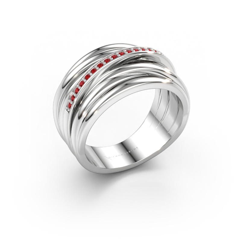 Immagine di Anello Fien 585 oro bianco Rubino 1 mm