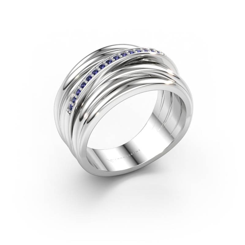 Immagine di Anello Fien 585 oro bianco Zaffiro 1 mm
