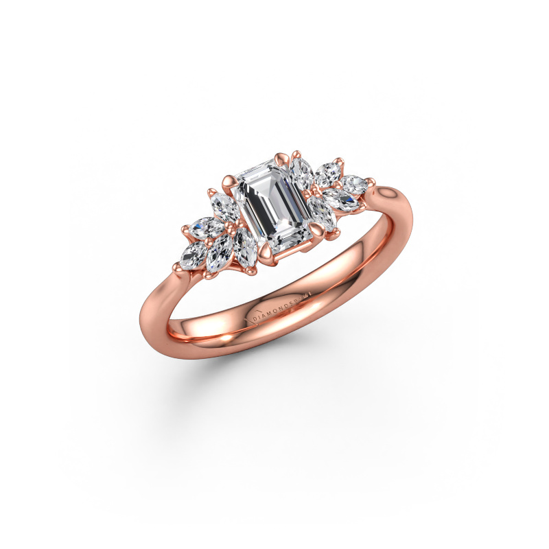 Image of Engagement ring Fiona EME 585 rose gold Lab-grown diamond 0.95 crt