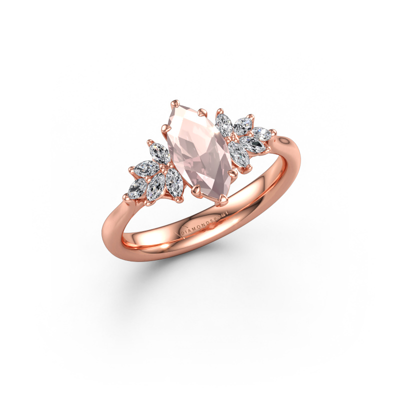 Image de Bague de fiançailles Fiona MRQ 585 or rose Champagne morganite 10x5 mm