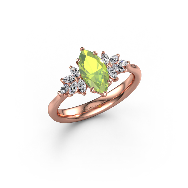 Bild von Verlobungsring Fiona MRQ 585 Roségold Peridot 10x5 mm